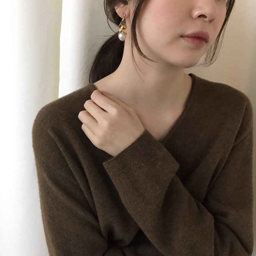 Water lily cubic pearl drop earrings dating fashio