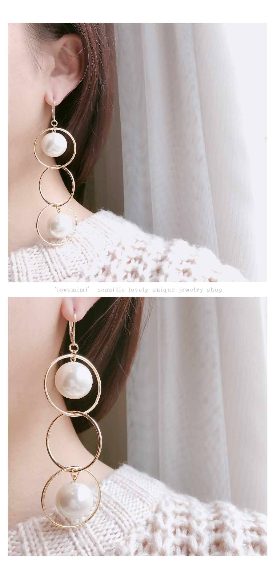 Gold Pearl Pearl Bold Drop Earrings