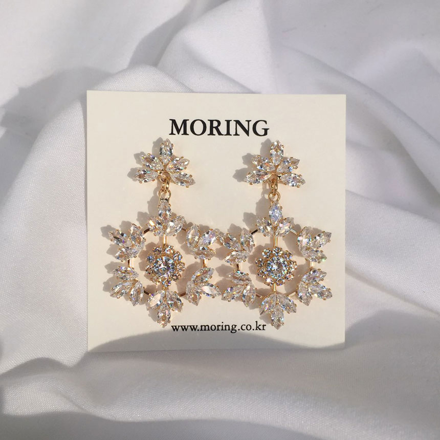 5 kinds of snowflake cubic pearl drop earrings ear