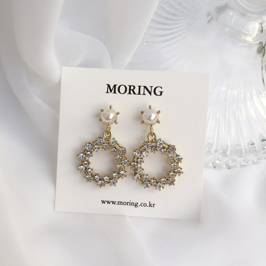 5 kinds of snowflake cubic pearl drop earrings ear