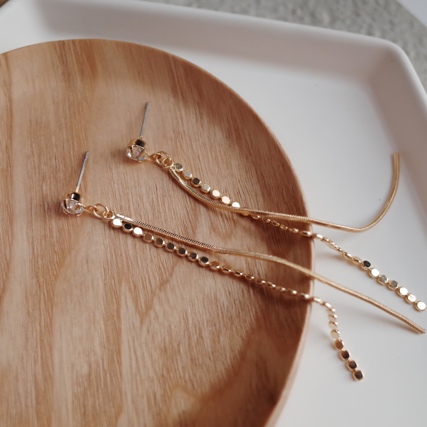 <b><p>NO.59 Roy Two-string cha Simple lo ears Stylish</p></b><b><p>NO.59 ロイ 二行チェーン シンプルロングイヤリング スタイリッシュな シックな</p></b><br /><br /><p align='center'>