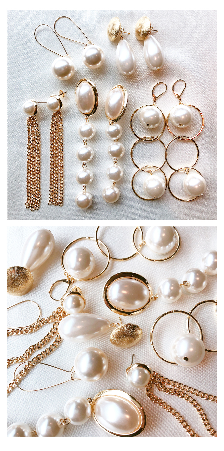 Gold Pearl Pearl Bold Drop Earrings