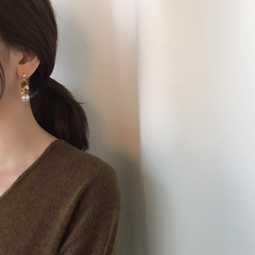 Water lily cubic pearl drop earrings dating fashio