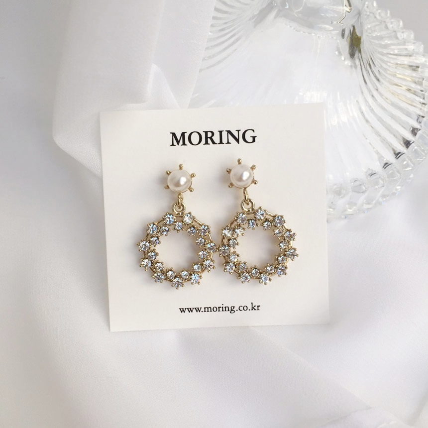 5 kinds of snowflake cubic pearl drop earrings ear