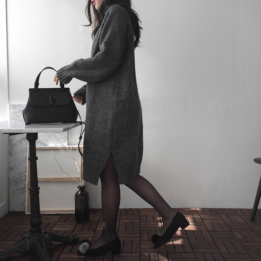 Cosplay Polo Knit One Piece Loose Fit Urun Winter 