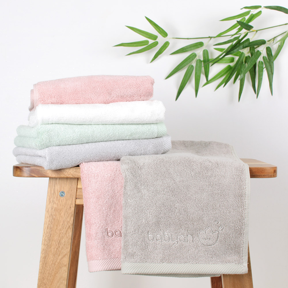 베이비앙 국내산 무형광  심볼라인 대나무(밤부) 세면타올(페이스타월) (40x85cm) (200g)