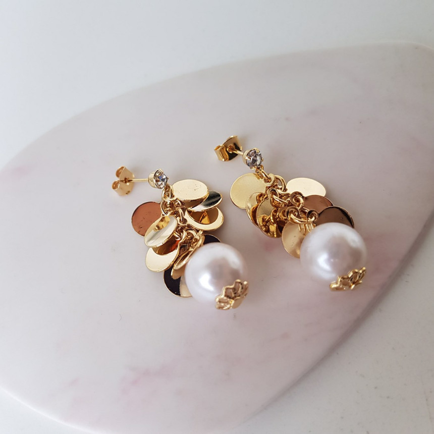 Water lily cubic pearl drop earrings dating fashio
