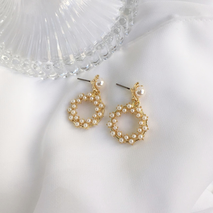 5 kinds of snowflake cubic pearl drop earrings ear