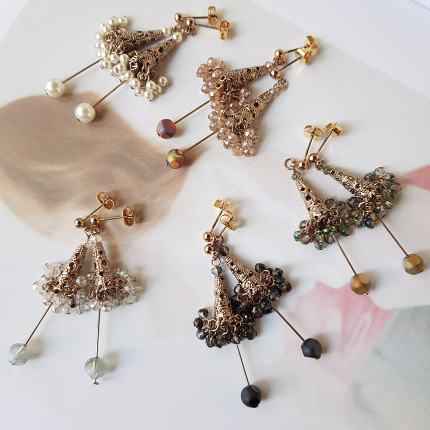 Handmade Crystal Drop Earrings