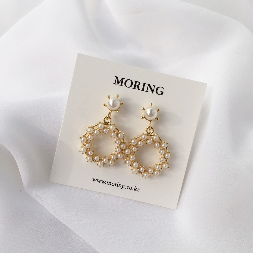 5 kinds of snowflake cubic pearl drop earrings ear