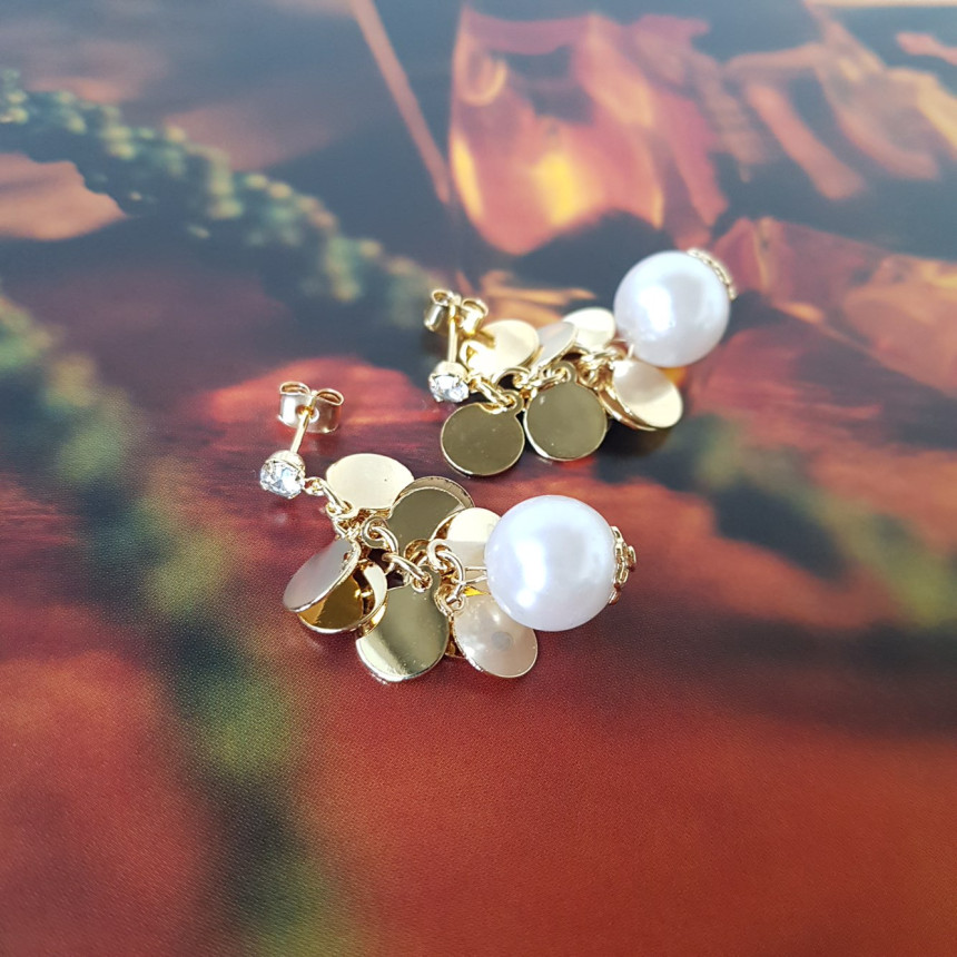 Water lily cubic pearl drop earrings dating fashio