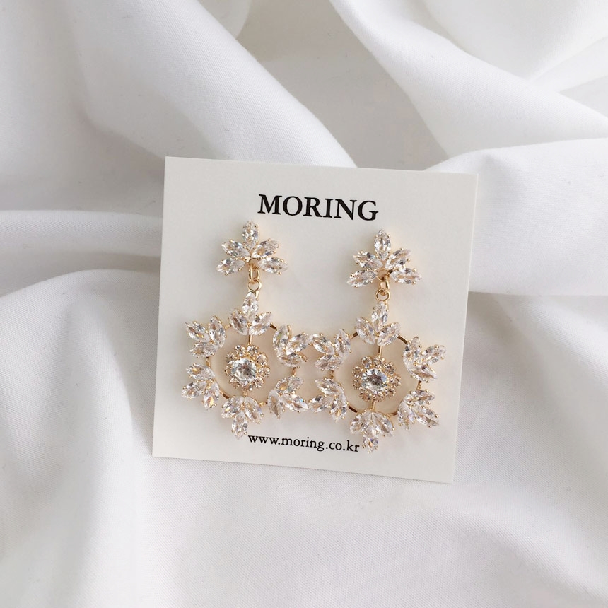 5 kinds of snowflake cubic pearl drop earrings ear