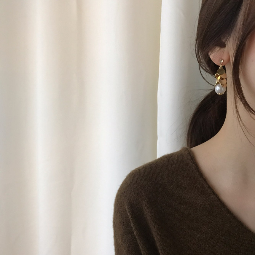 Water lily cubic pearl drop earrings dating fashio