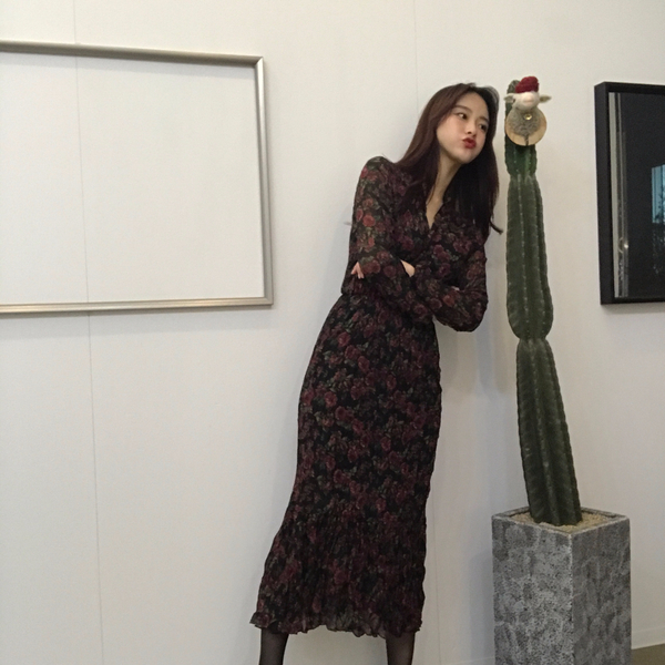 Rose Flower One Piece Chiffon Greetings Party Chri