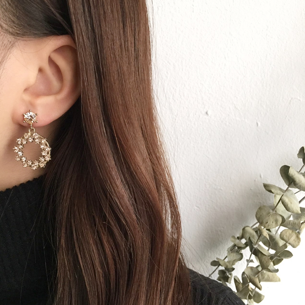 5 kinds of snowflake cubic pearl drop earrings ear