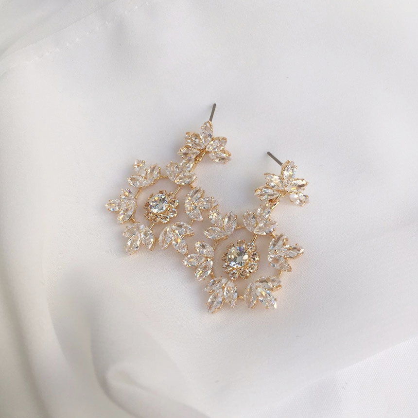 5 kinds of snowflake cubic pearl drop earrings ear
