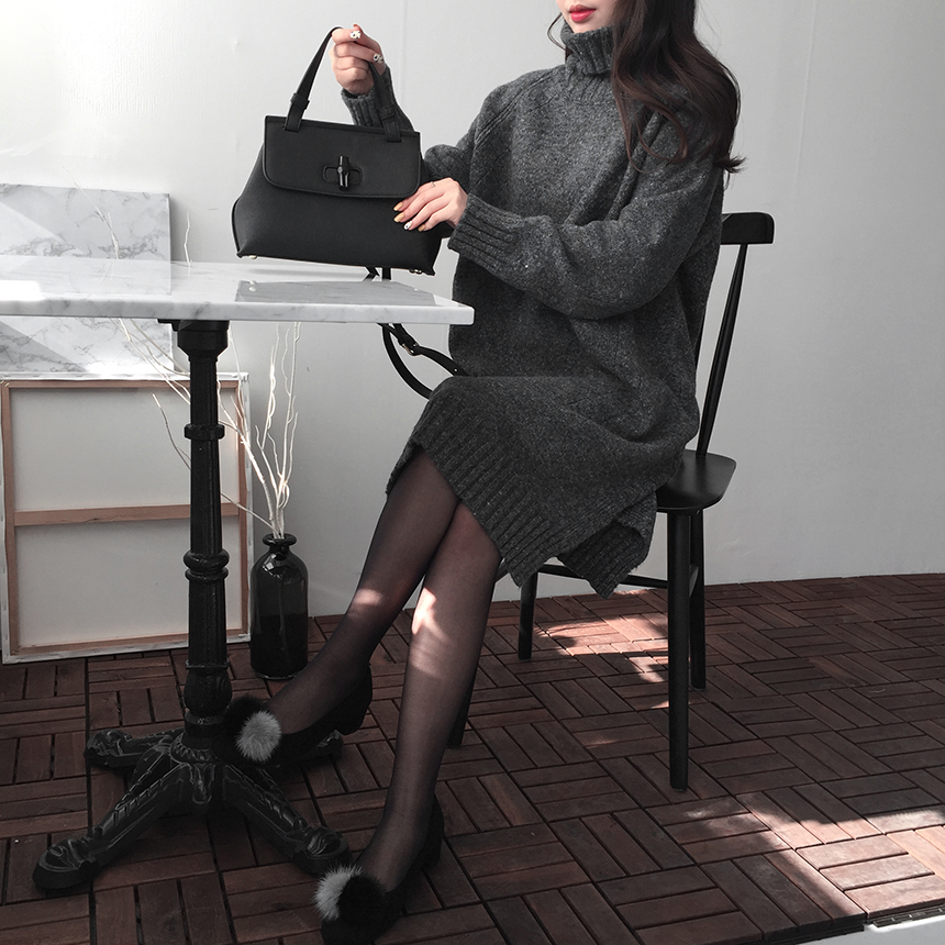 Cosplay Polo Knit One Piece Loose Fit Urun Winter 