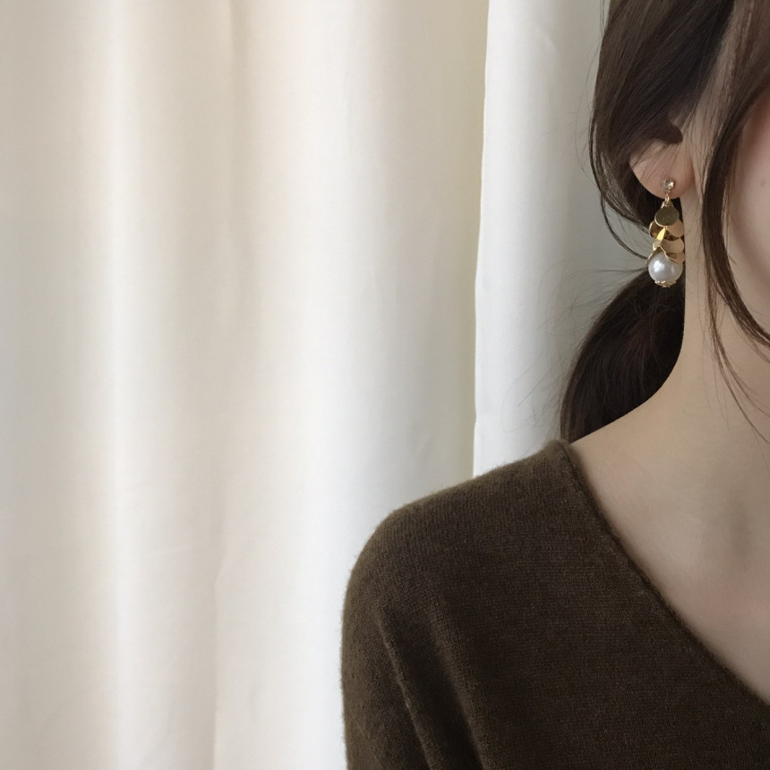 Water lily cubic pearl drop earrings dating fashio