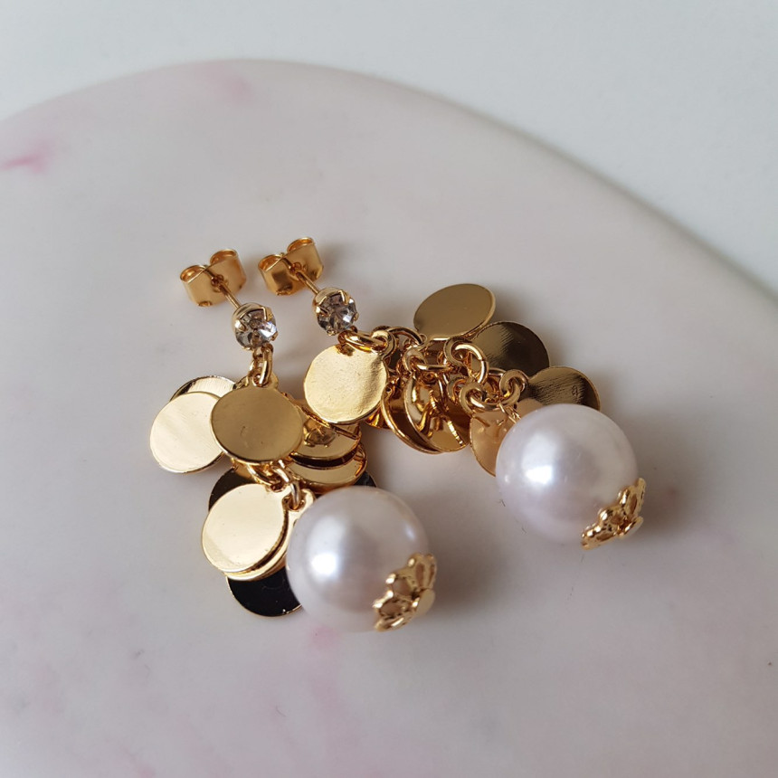 Water lily cubic pearl drop earrings dating fashio