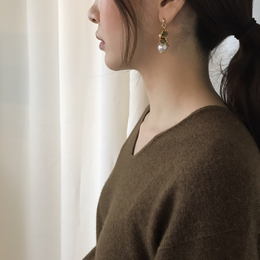 Water lily cubic pearl drop earrings dating fashio