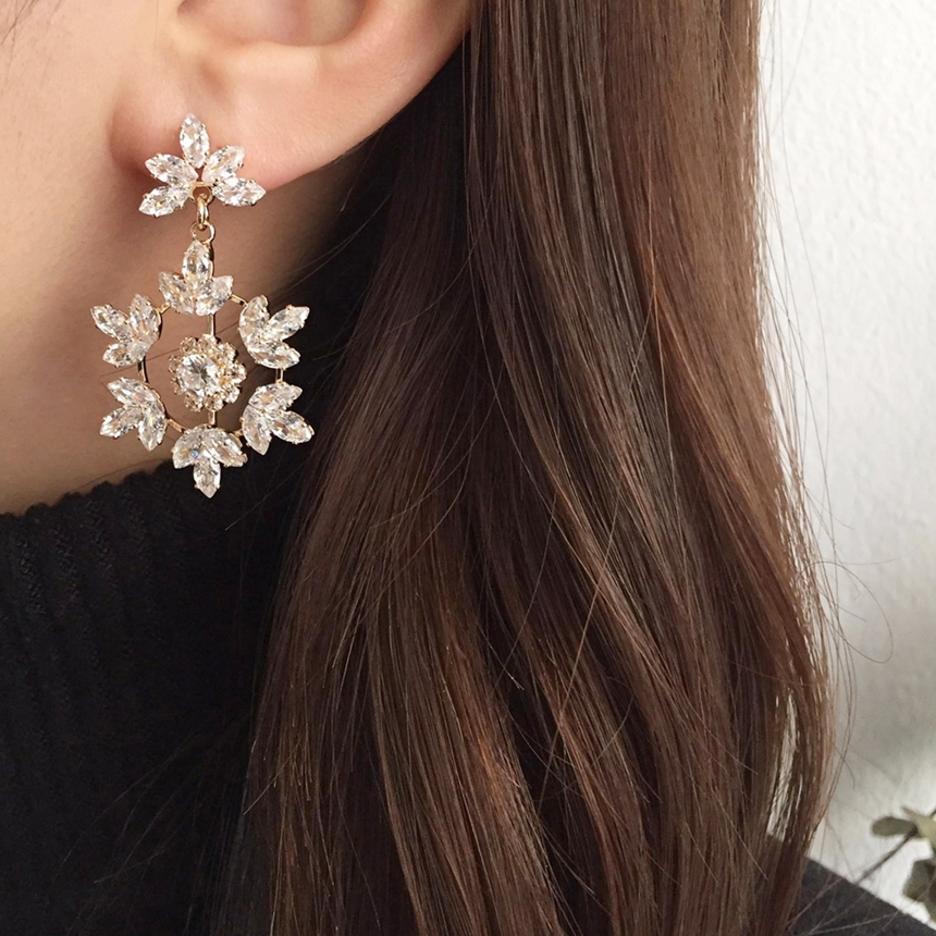 5 kinds of snowflake cubic pearl drop earrings ear