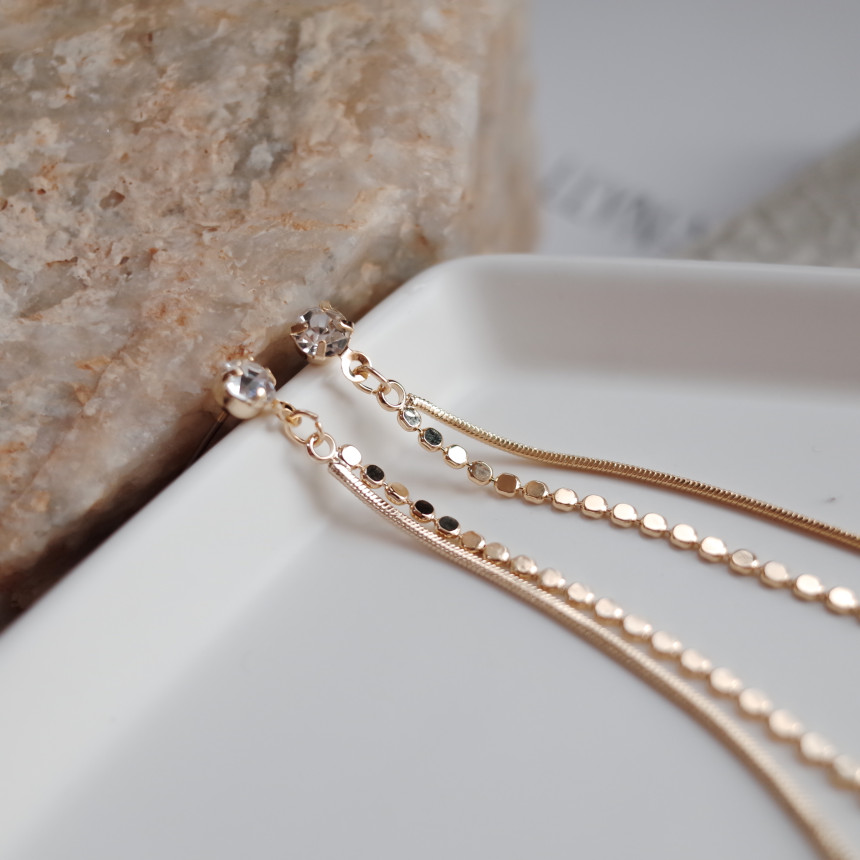 <b><p>NO.59 Roy Two-string cha Simple lo ears Stylish</p></b><b><p>NO.59 ロイ 二行チェーン シンプルロングイヤリング スタイリッシュな シックな</p></b><br /><br /><p align='center'>