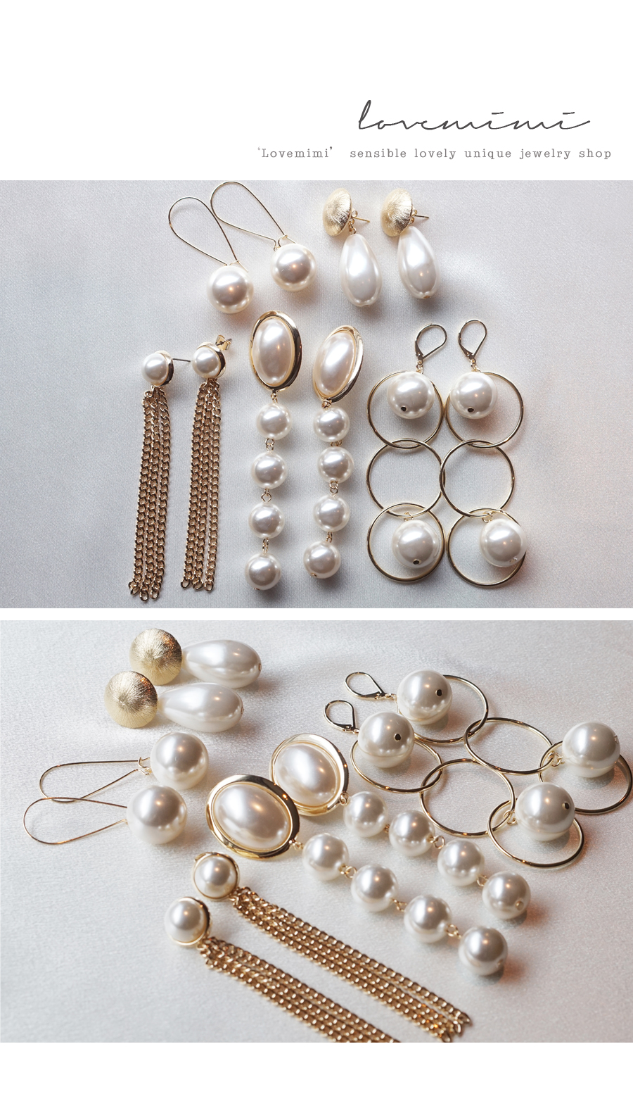 Gold Pearl Pearl Bold Drop Earrings