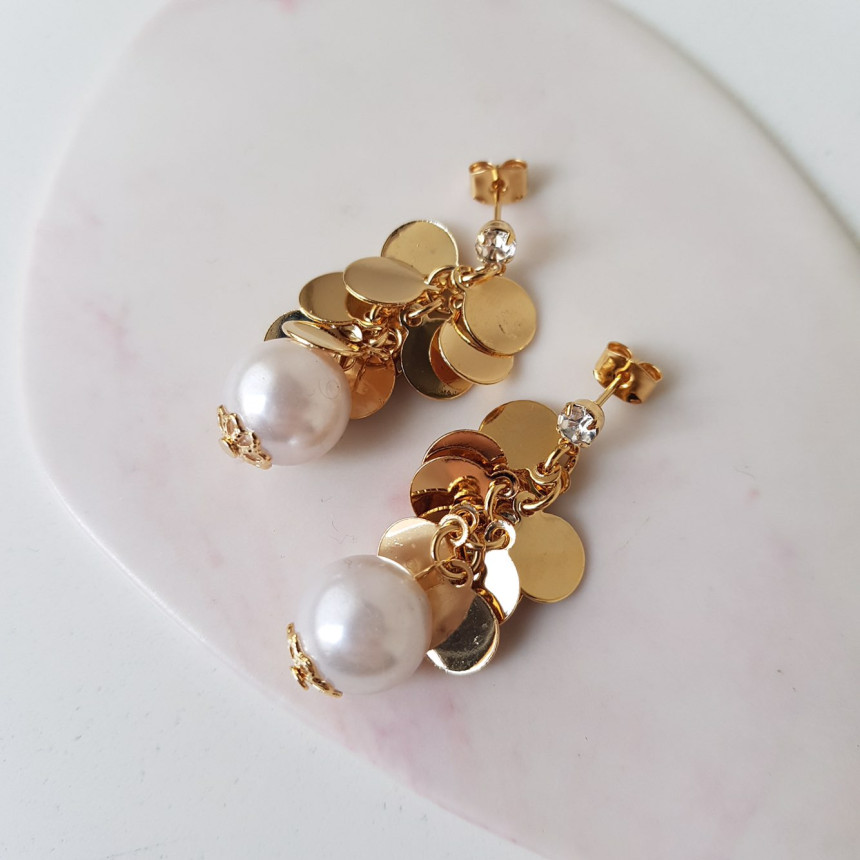 Water lily cubic pearl drop earrings dating fashio