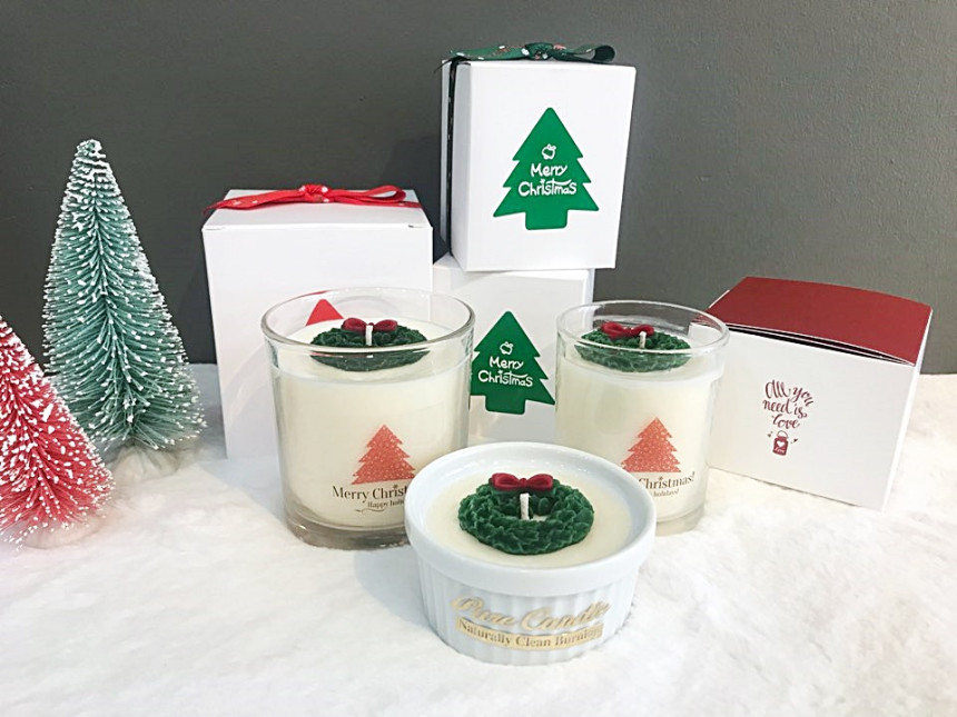 Christmas candle Peony Fragrant gift Winter fragra