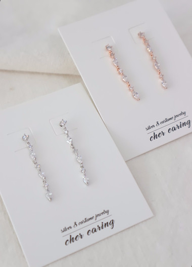 silverpost hand glint neat drop earrings date look