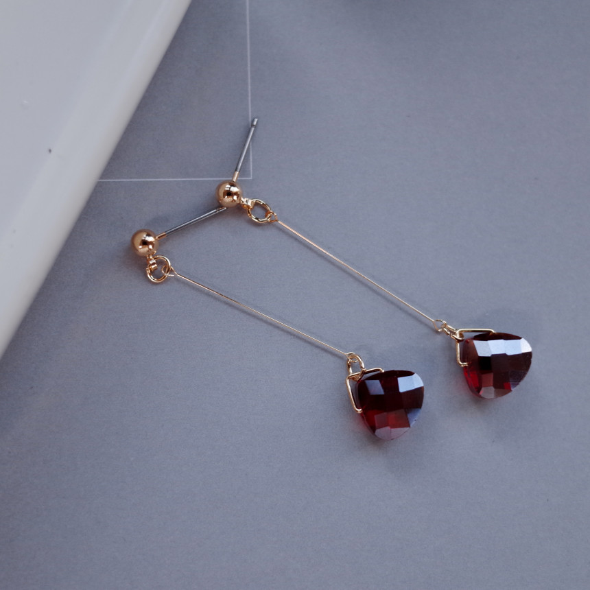 NO.61 Swan Cutting Crystal Drop Earrings Stylish C