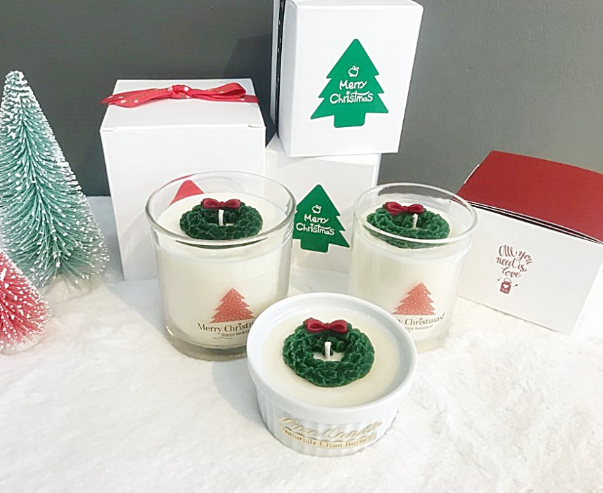 Christmas candle Peony Fragrant gift Winter fragra