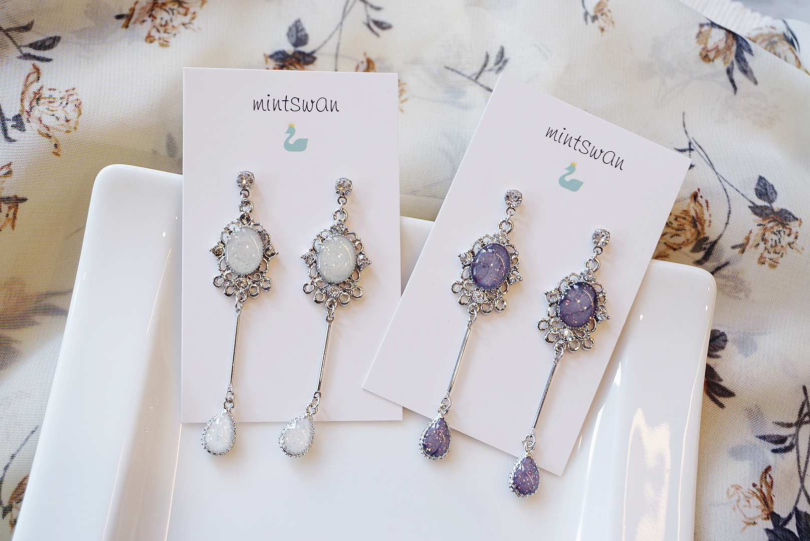 Antique Droplets Gemstone Drop Earrings Twenties W