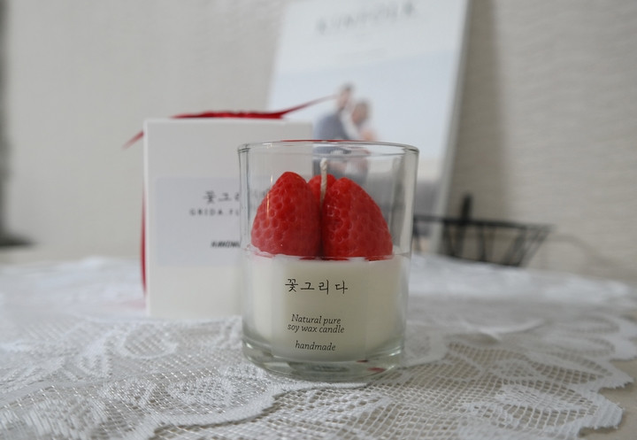 Strawberry Soy Candle Farewell gift cute 5oz house