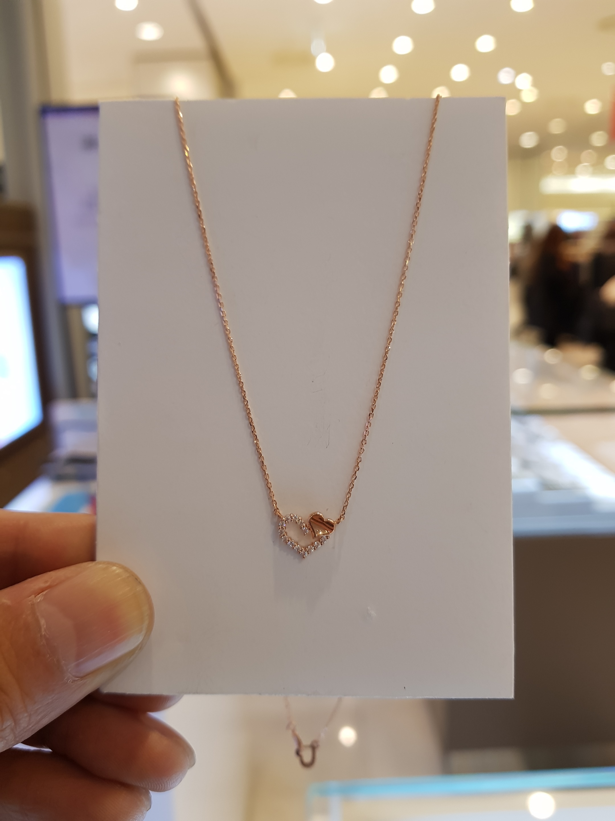 Gold Mine 14k Simple Two-Heart Necklace nq554 Love