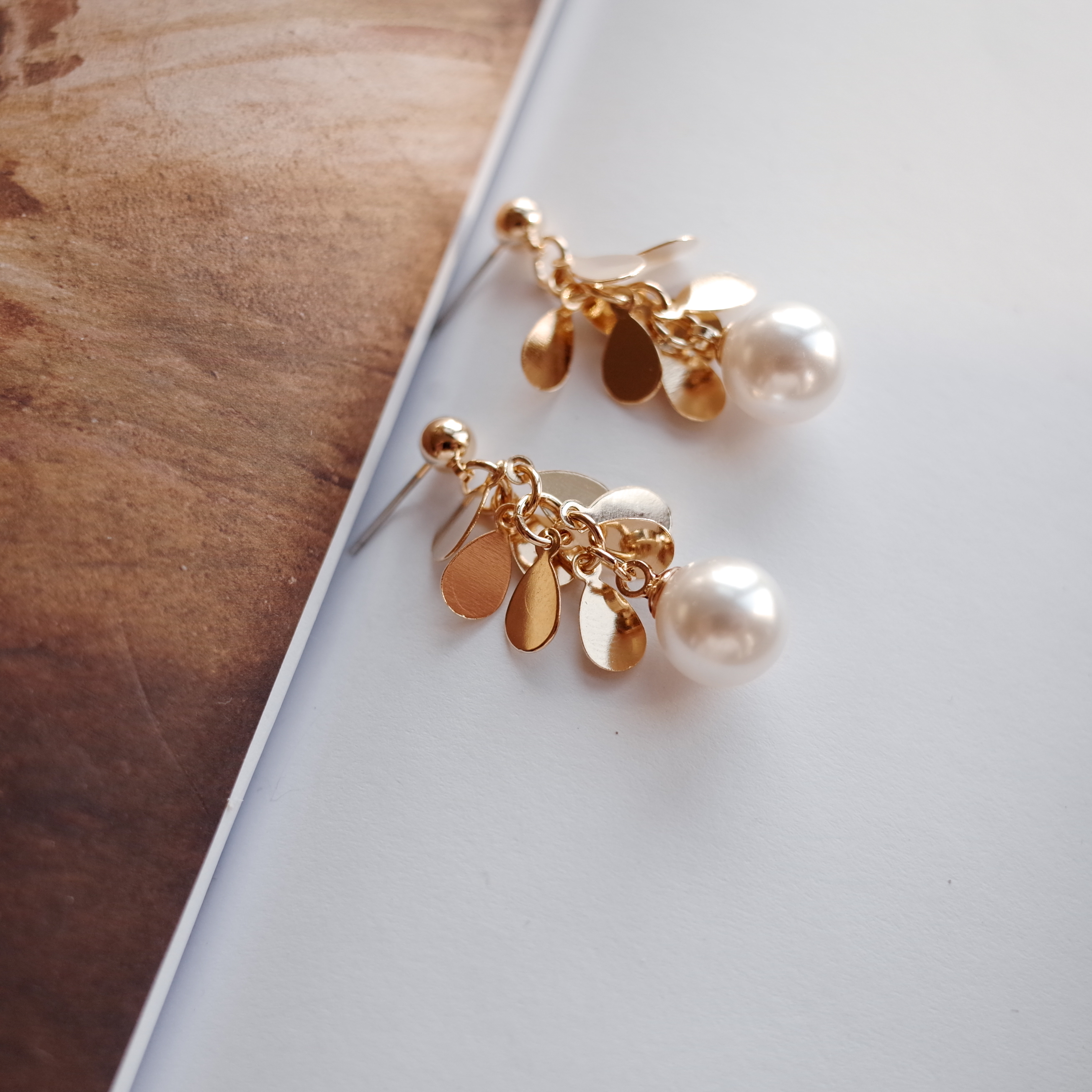 NO.60 Water Drops Saliva Butterfly Pearl Earrings 