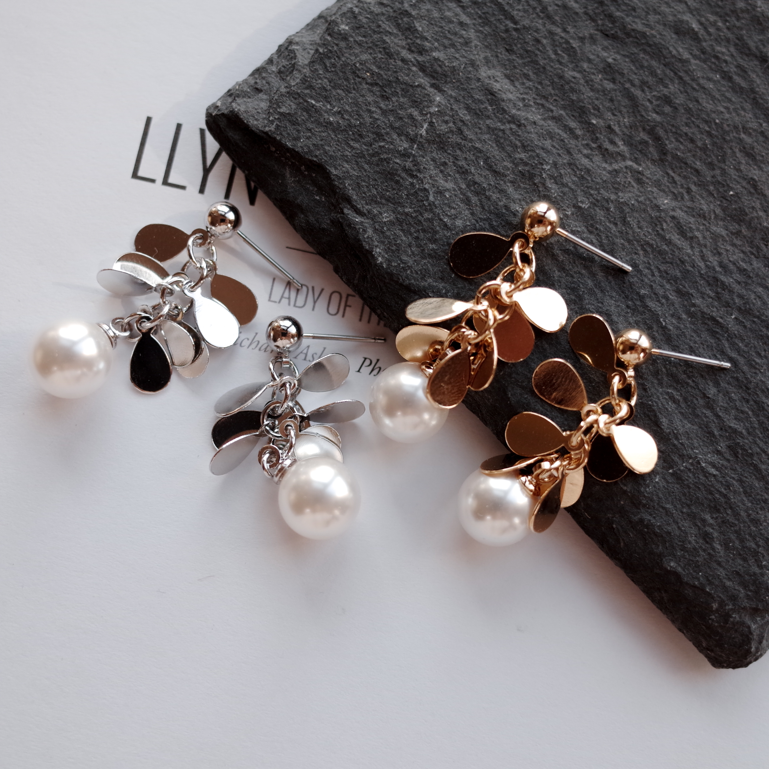 NO.60 Water Drops Saliva Butterfly Pearl Earrings 