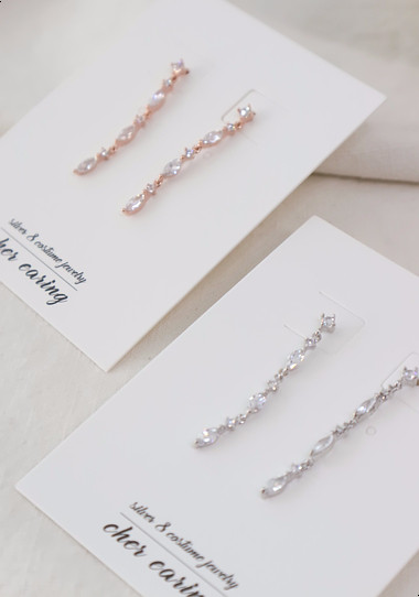 silverpost hand glint neat drop earrings date look