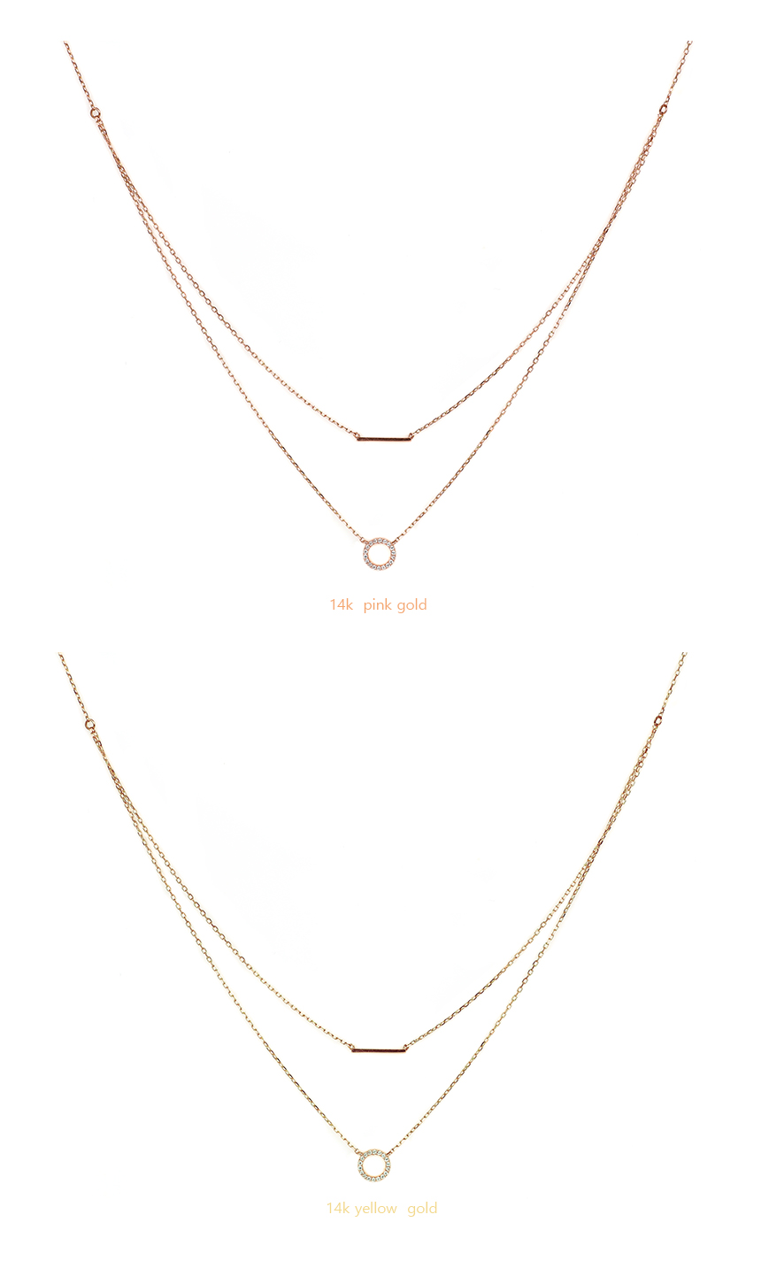 Layered twine 14k necklace 14k stick 14k chain 14k