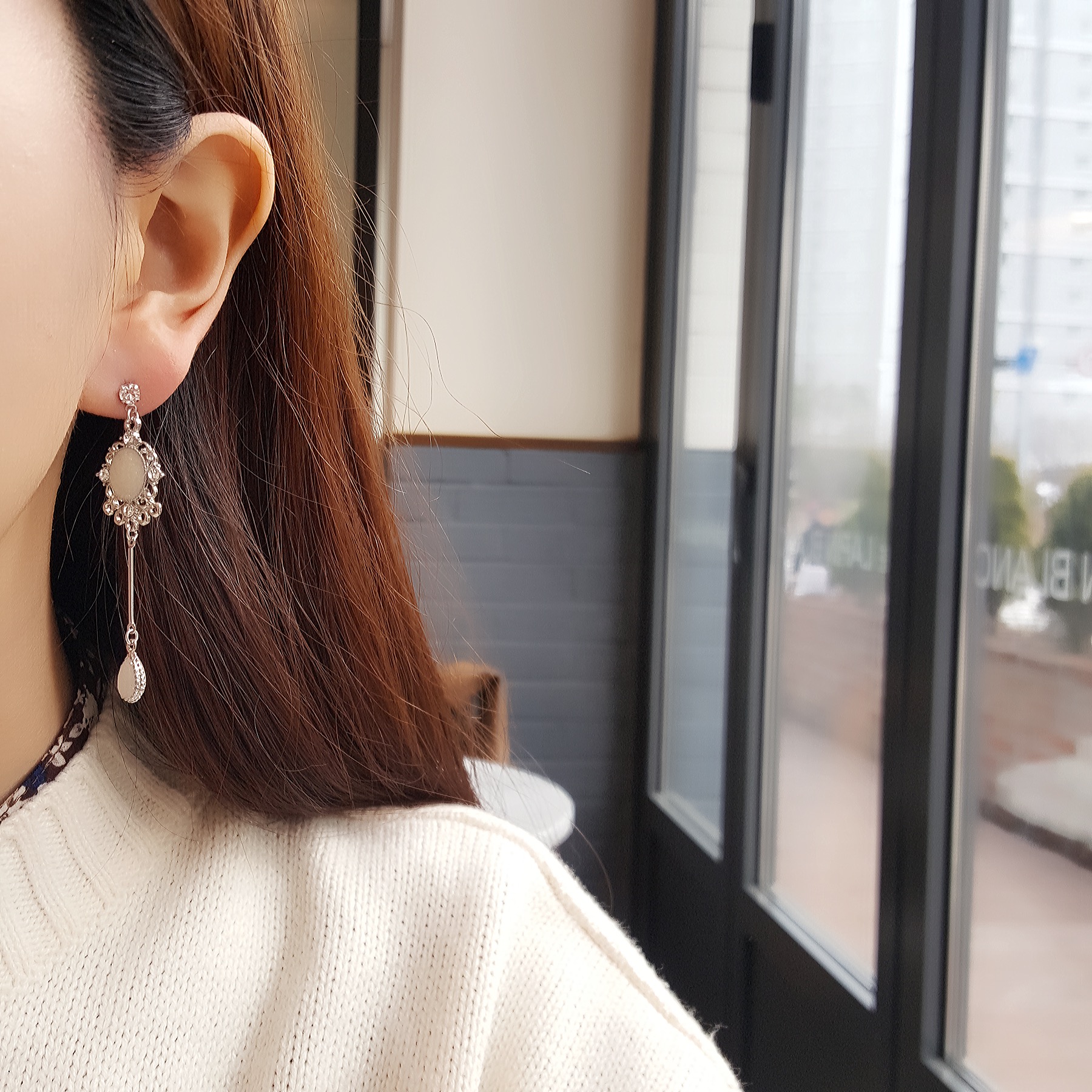 Antique Droplets Gemstone Drop Earrings Twenties W