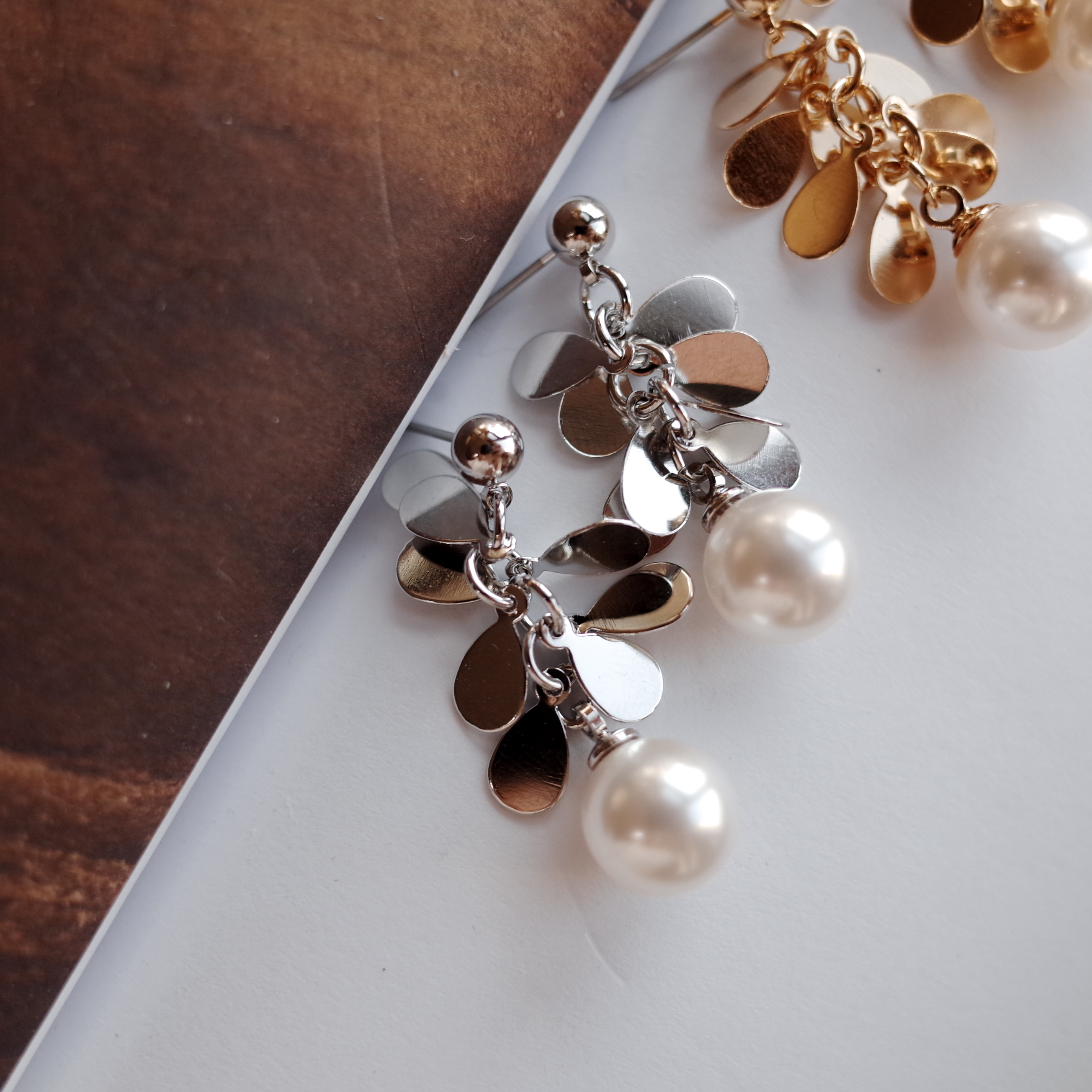 NO.60 Water Drops Saliva Butterfly Pearl Earrings 