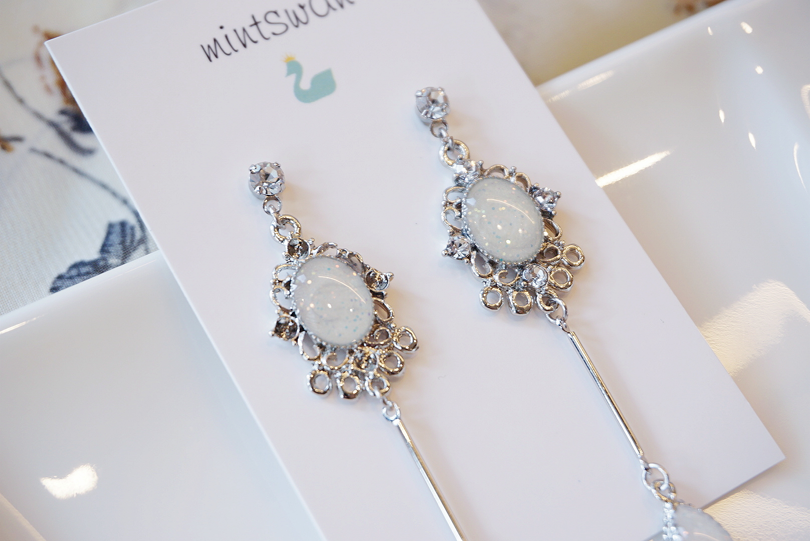 Antique Droplets Gemstone Drop Earrings Twenties W