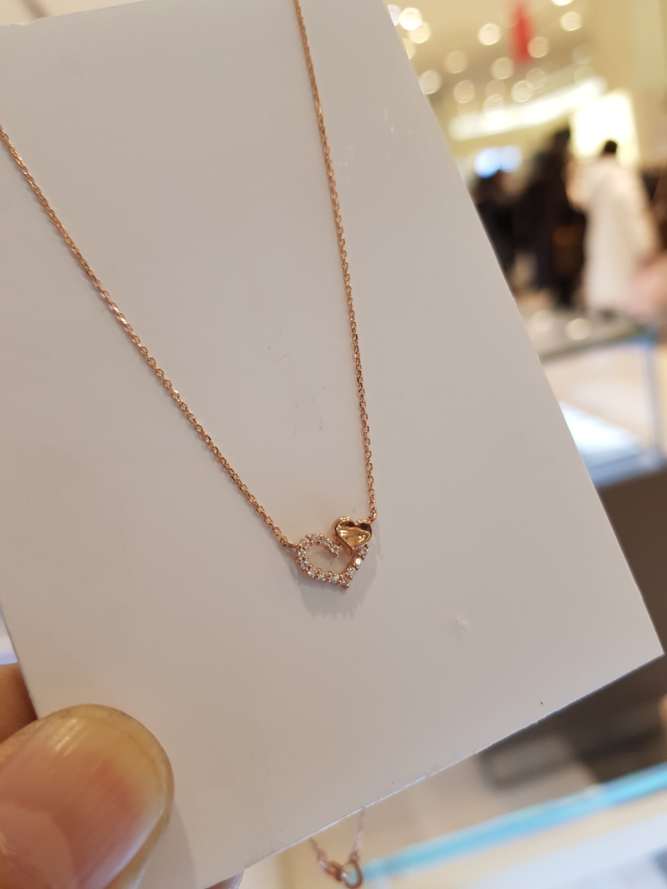 Gold Mine 14k Simple Two-Heart Necklace nq554 Love