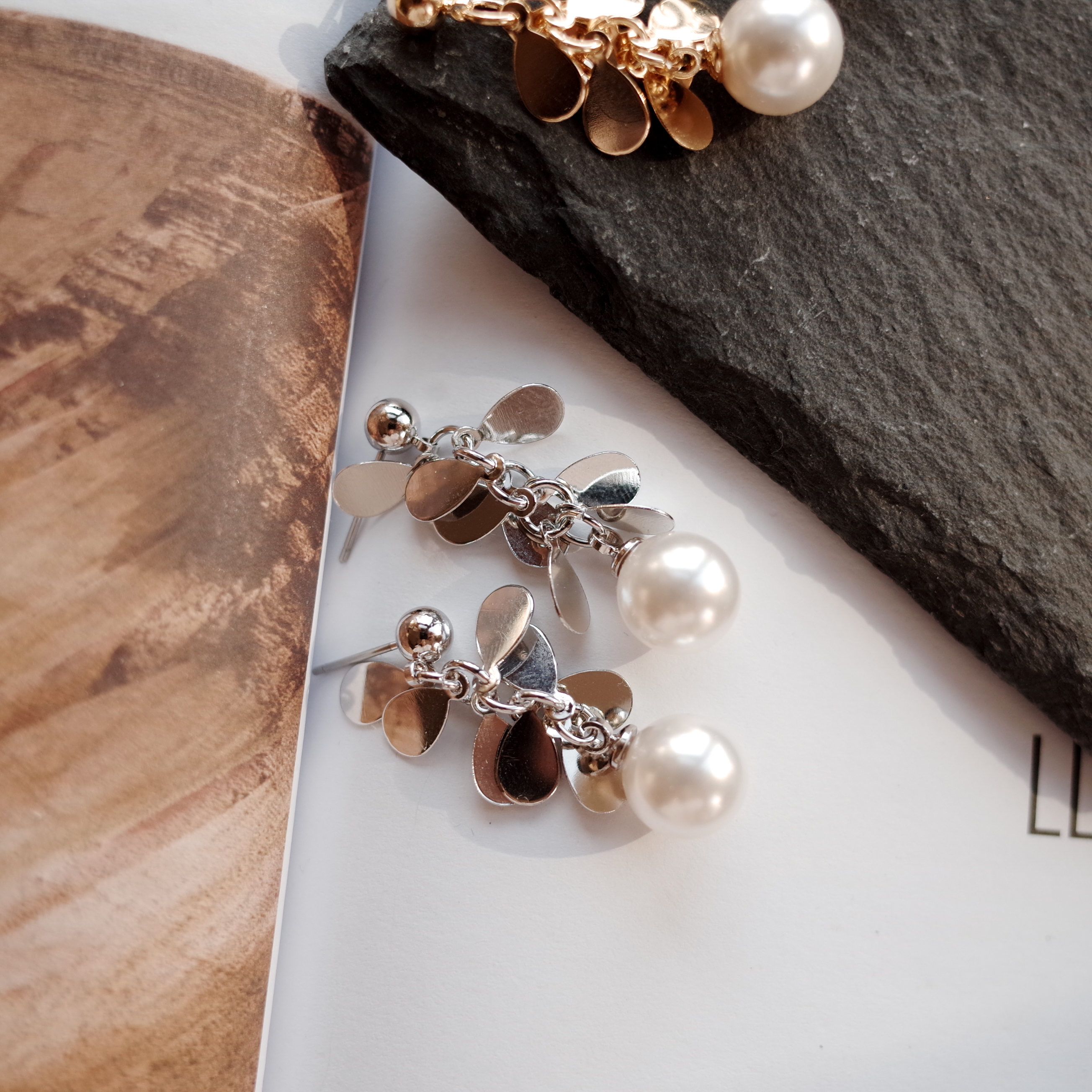 NO.60 Water Drops Saliva Butterfly Pearl Earrings 