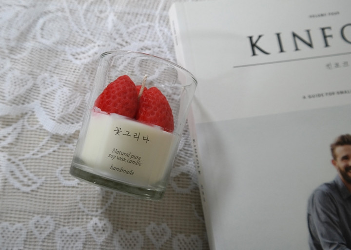 Strawberry Soy Candle Farewell gift cute 5oz house