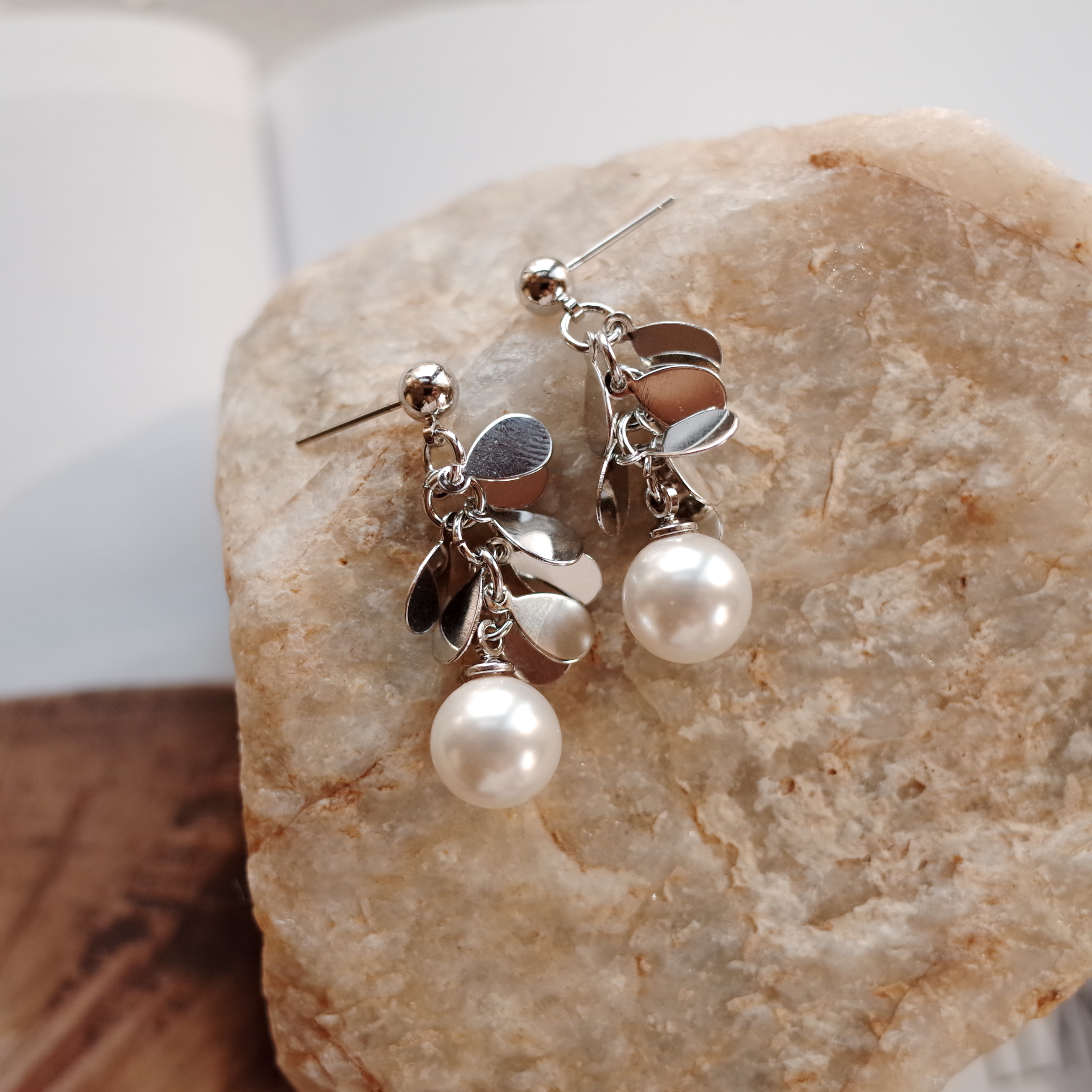 NO.60 Water Drops Saliva Butterfly Pearl Earrings 