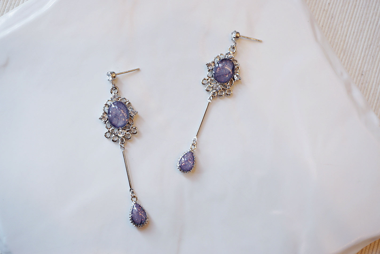 Antique Droplets Gemstone Drop Earrings Twenties W