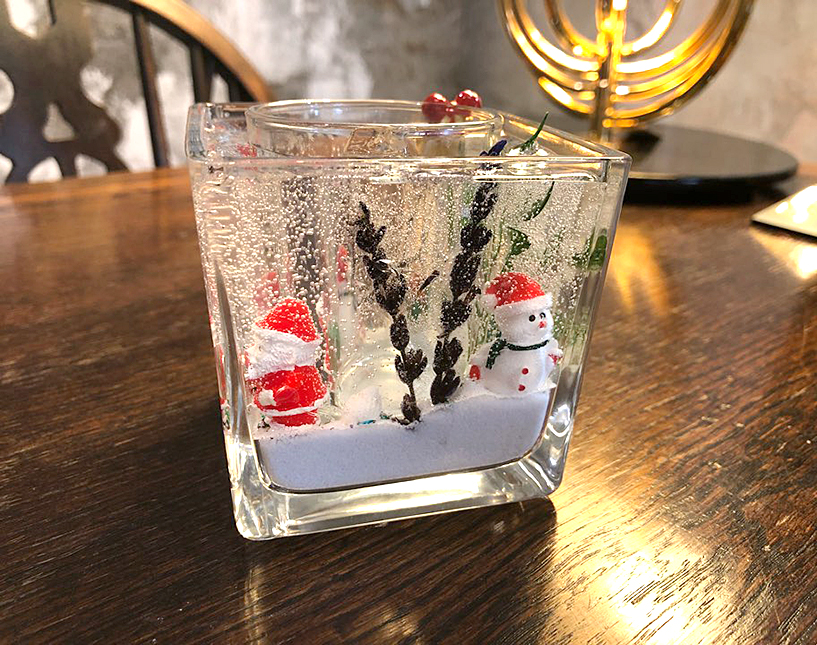 Christmas Santa Candle Holder + Tea Light 4 Sphere