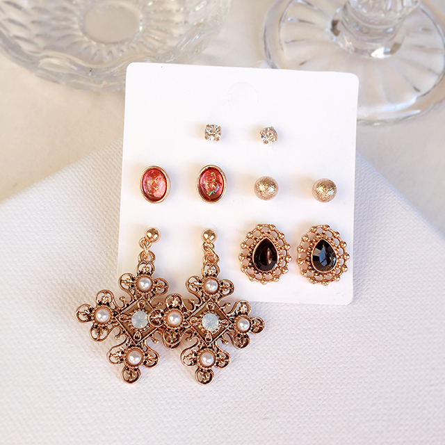 Antique Drop Cross Set Earrings