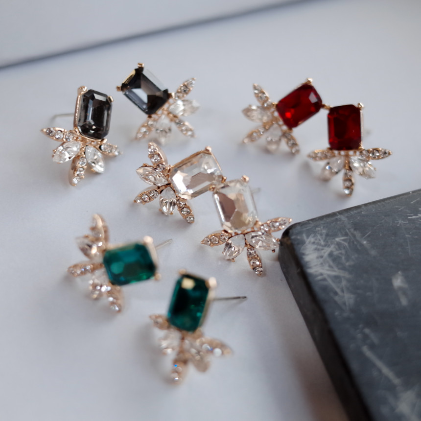 Leaf Petit Color Silver Earrings Stylish Chic Uniq